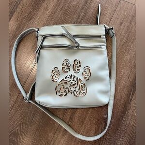 Light blue Crossbody Bag with Paw Print Design